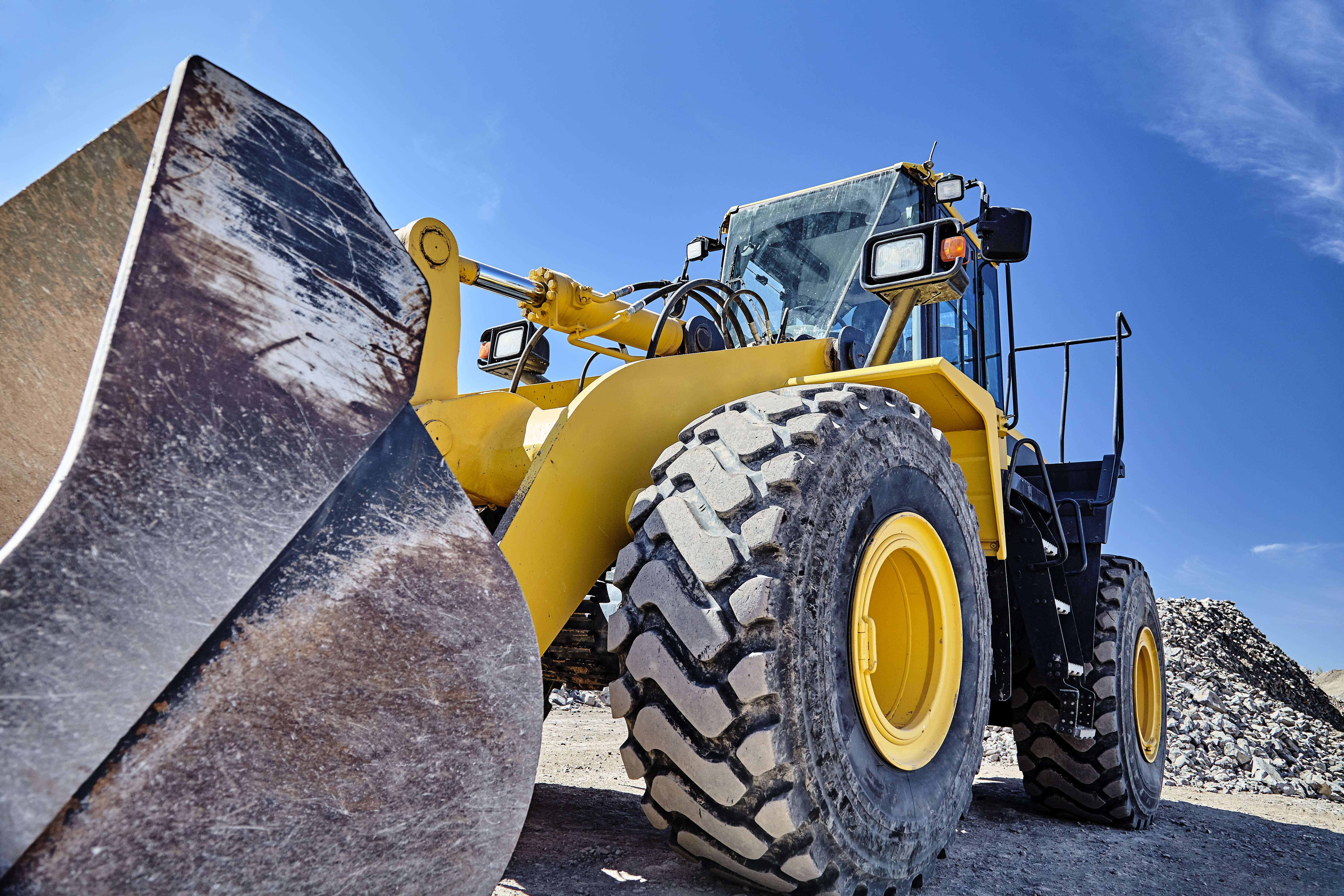 Heavy Equipment Machine Wheel Loader On Construction Jobsite Charter 